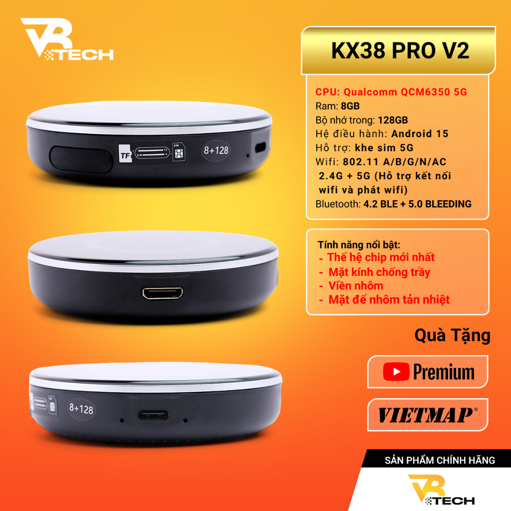 Android Box Ô Tô 2026 Chính Hãng VRTECH KX-38 Pro V2 FLAGSHIP Qualcomm 6350, Android 15,Cao Cấp, Vietmap Live,Carplay | BigBuy360 - bigbuy360.vn