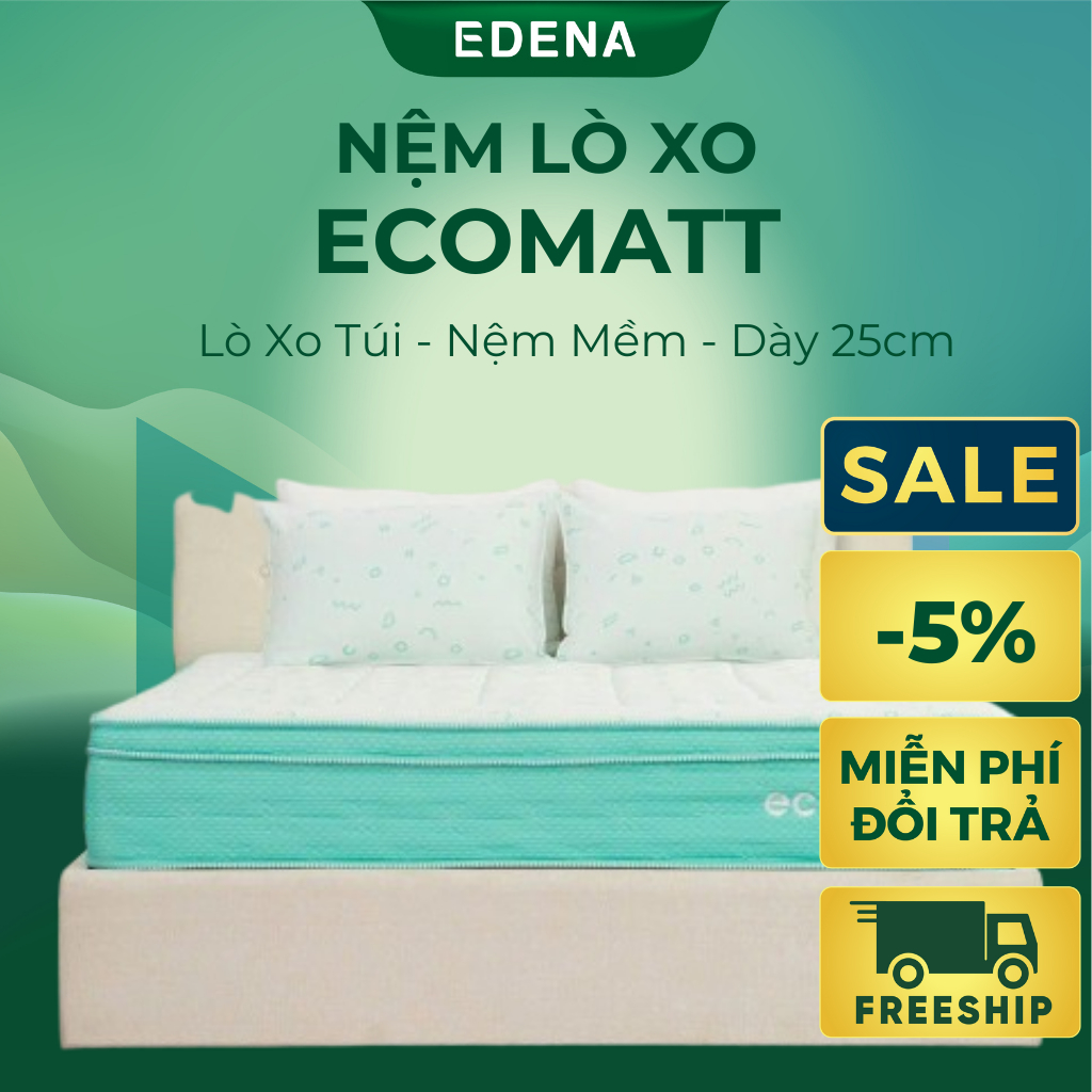 Nệm lò xo túi Ecomat Edena , nệm lò xo cao cấp
