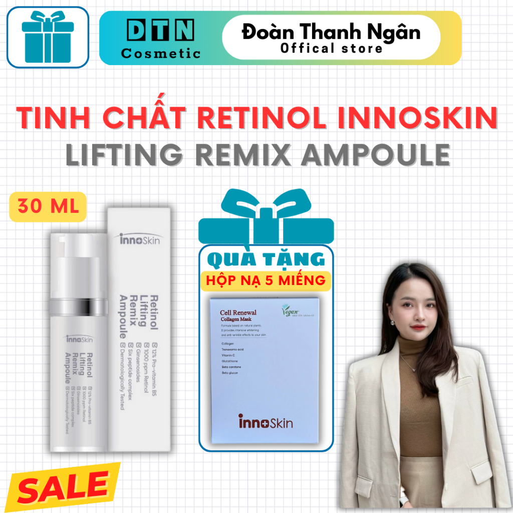 [ MẪU MỚI ] Tinh Chất Retinol Innoskin Lifting Remix Ampoule 30ml