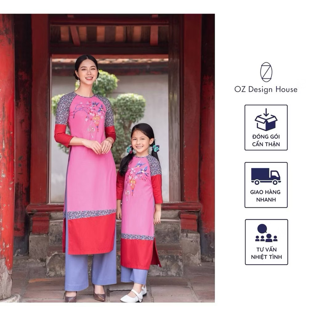 áo dài linen Oz design House size M ( không kèm quần)