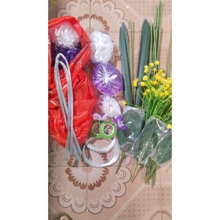 Set nguyên liệu hoa pha lê tự làm mẫu 25 cành 6 hoa(k gồm chậu)
