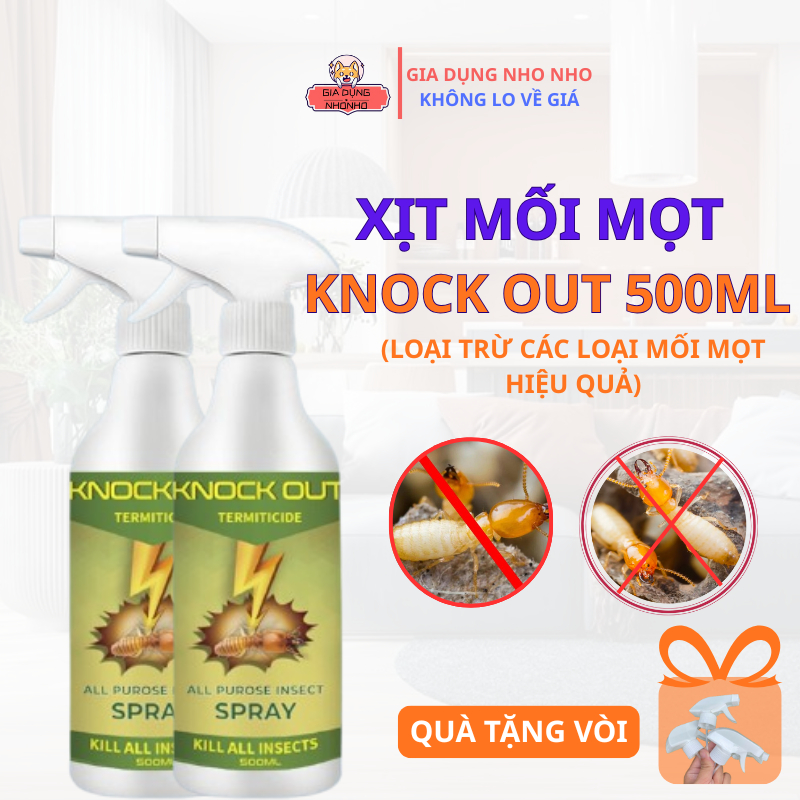 Chai Xịt Diệt Mối Mọt Tận Gốc Knock Out 500ml - Nguồn Gốc Thảo Mộc