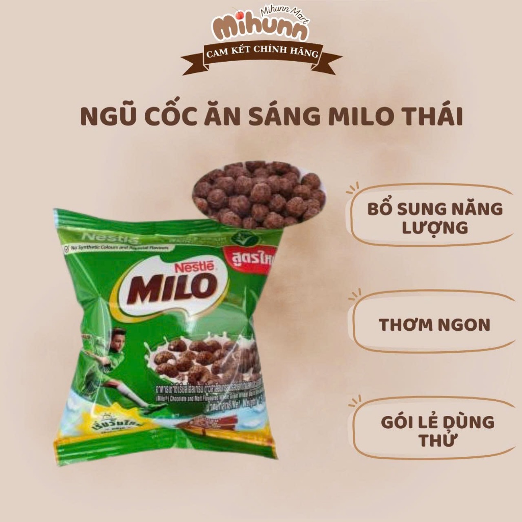 [ LỐC 12 GÓI ] Snack Bim bim ngũ cốc milo Thái giàu dưỡng chất, Snack Ngũ Cốc Milo - MIHUN MART