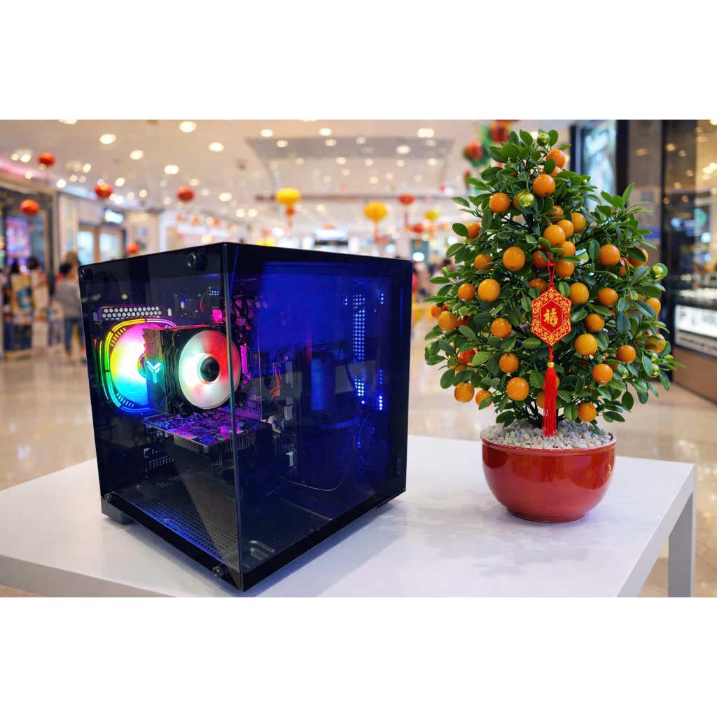 Bộ máy tính học tập giải trí, main h410, chip i3-10100f, ram 8g, ssd 240g, vga 1050ti, màn hình 22in