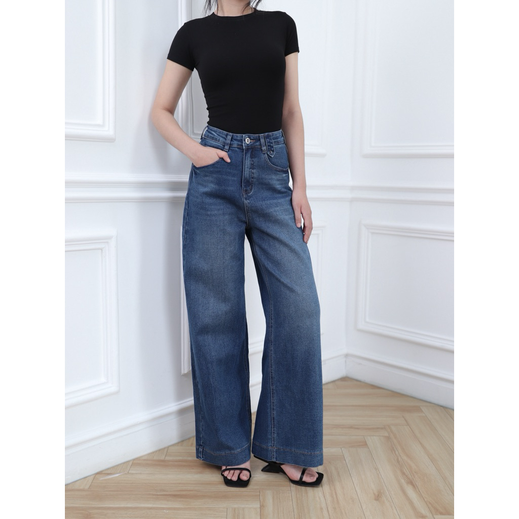 LIN CLOSET [QDL227] Quần jean suông style Hàn Quốc - DECEMBER COLLECTION