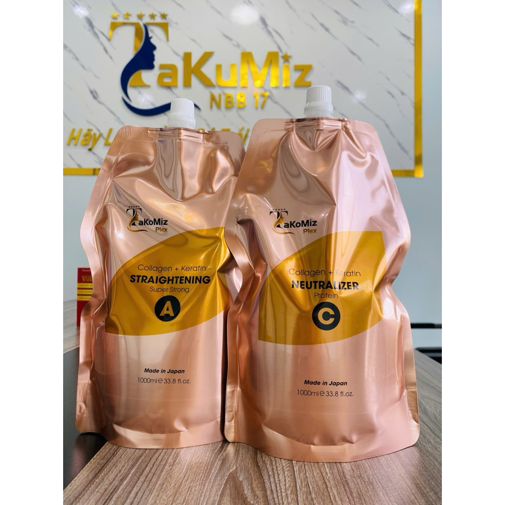 KEM UỐN ÉP DUỖI TÓC TAKOMIZ 1000ml x 2 túi A86 SAFE