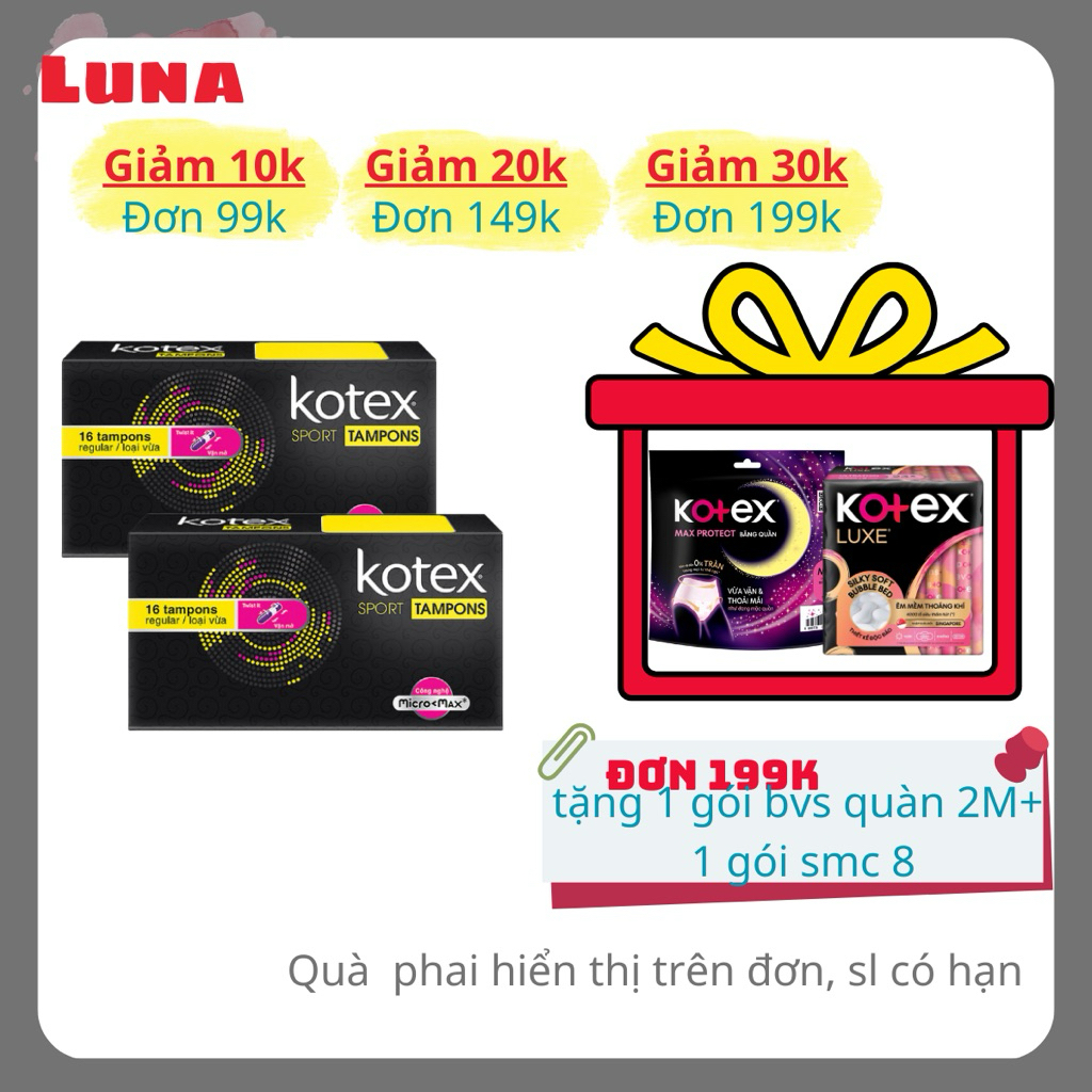 Băng vệ sinh Kotex Sport tampon 16 miếng