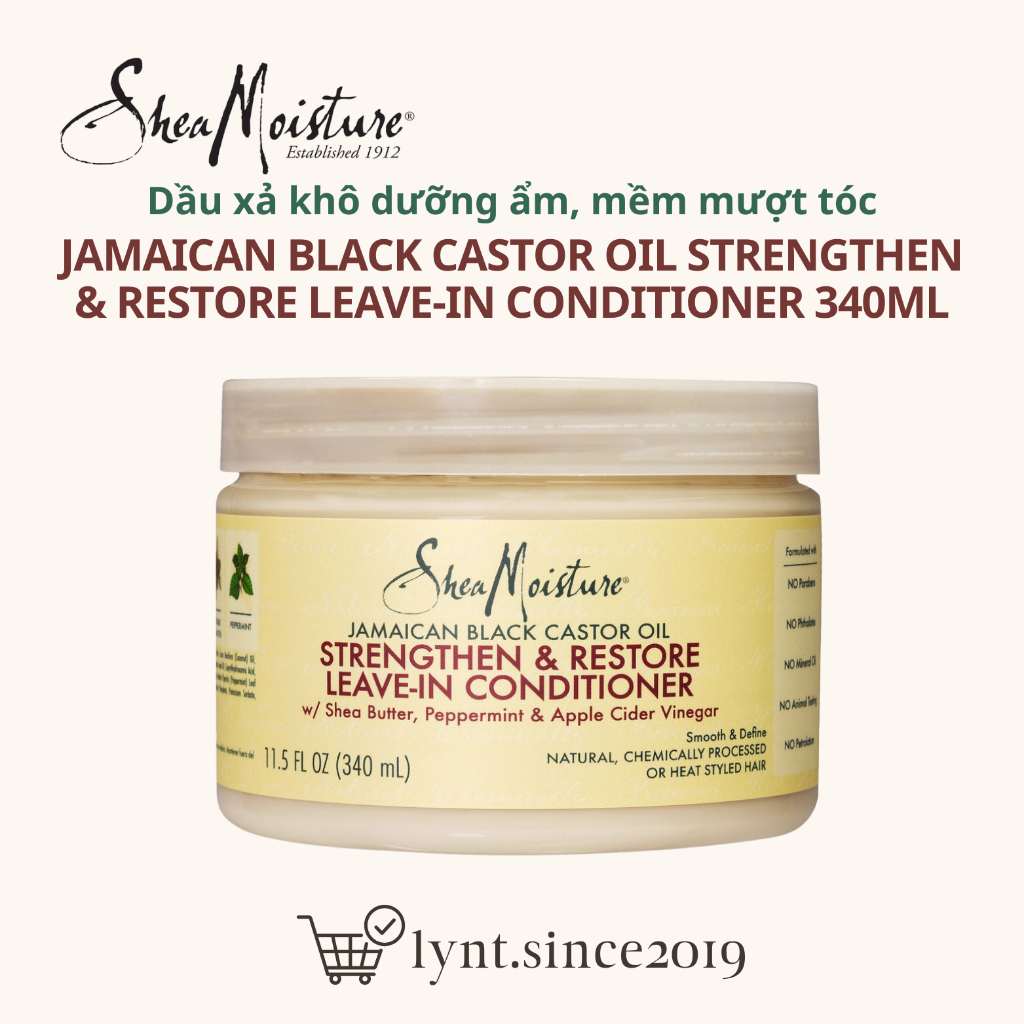 Kem xả khô cho tóc SheaMoisture Shea Moisture Jamaican Black Castor Oil Reparative Leave-In Conditio
