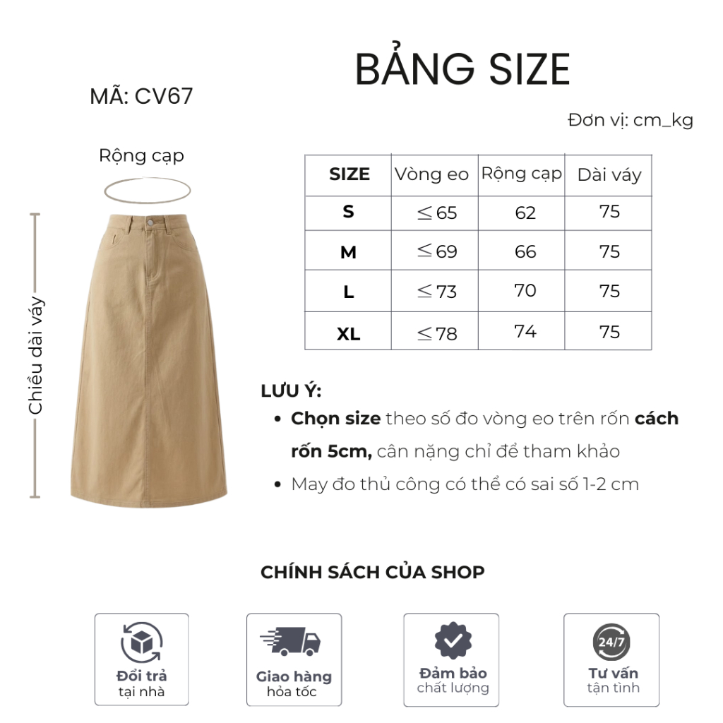 Chân váy kaki Mely Fashion dáng dài midi ulzzang vintage jean xẻ sau tôn dáng che giấu bụng đùi có túi sau CV67-01 | BigBuy360 - bigbuy360.vn