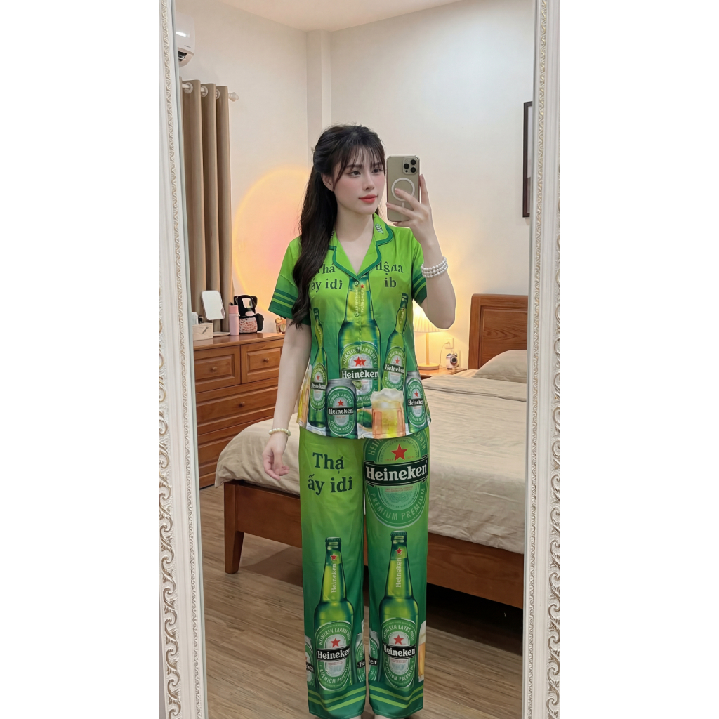 Bộ Pijama Concept Tết Z5 Kim Thanh - Lụa Latin Short Bông Tay Ngắn Quần Dài Mát Mịn Size 40-72kg | BigBuy360 - bigbuy360.vn