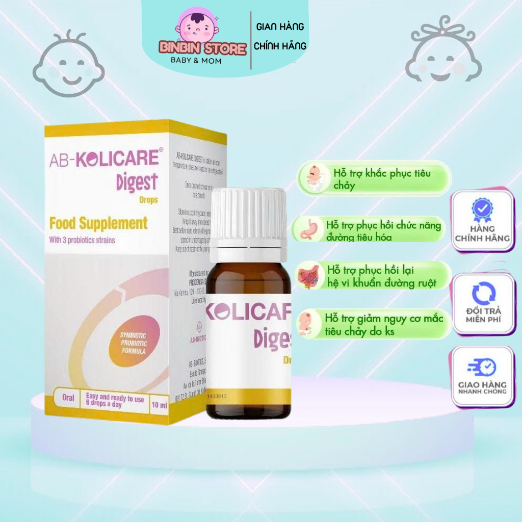 Men Vi Sinh AB - Kolicare Digest Cho Bé Tiêu Chảy WHO Khuyến Nghị Cấp 1