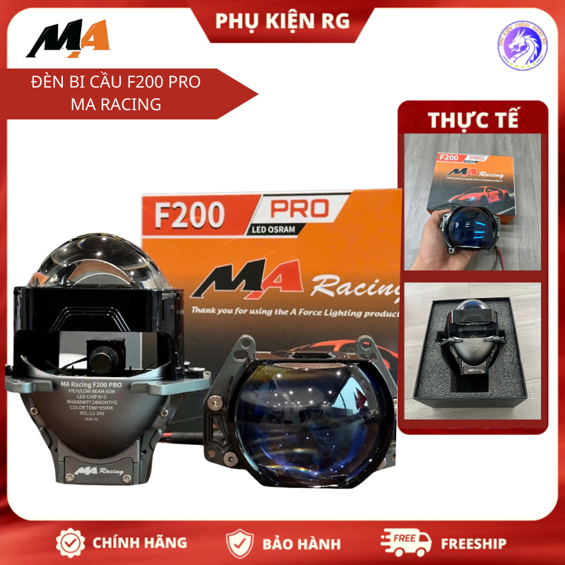 Bi Cầu MA RACING F200 PRO 65w, Đèn Bi Cầu F200 Pro Ánh Sáng Mạnh Cắt Gọn Bền Bỉ - BH 1 Năm