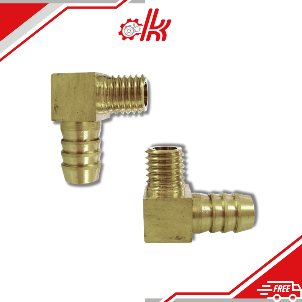 Co Đuôi Chuột Ren Ngoài Bằng Đồng - Co Ren Ngoài Đuôi Chuột - Cút Nối Ống Mềm 90 Độ Cho Dây Hơi, Ống Nước