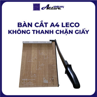 Bàn Cắt Giấy Gỗ A4 Leco Có Thước Dao Sắc Bén