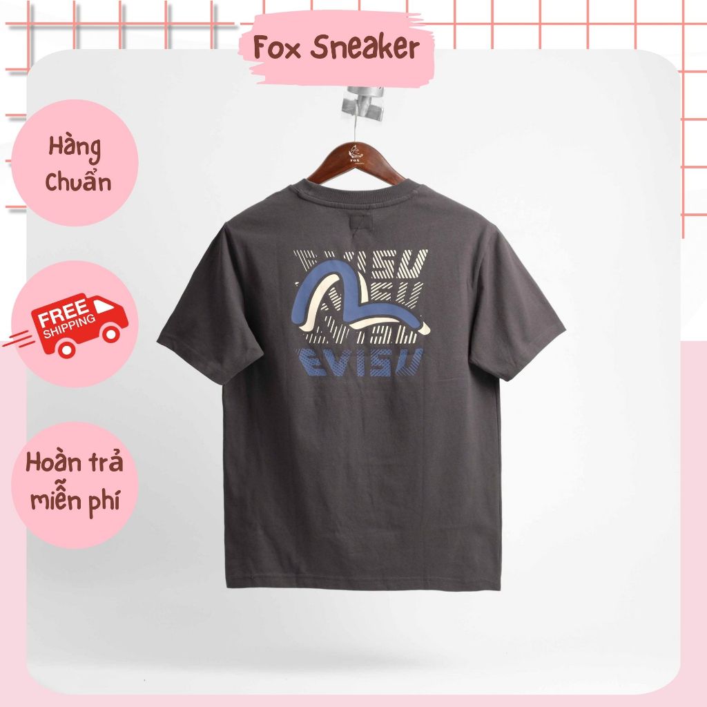 Áo Thun Evisu Xám Sọc Hàng Chính Hãng | Fox Sneaker