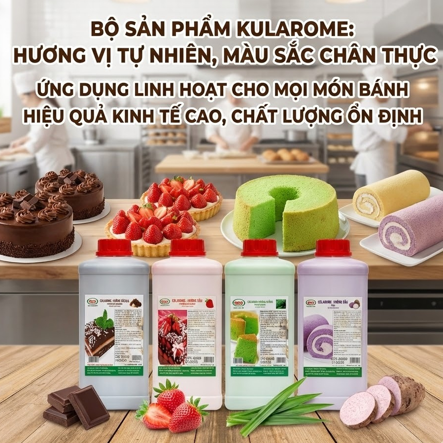 Kularome Bico - Tinh sữa - Tinh mùi có màu khoai môn/dâu/socola/cam- Chai 1kg