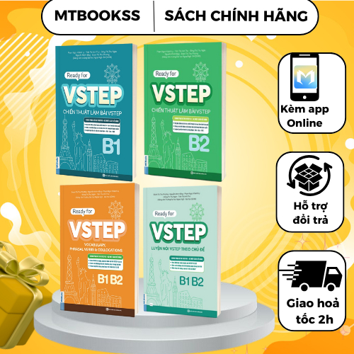 Combo Sách - Luyện Thi Vstep - Ready For VSTEP B1,B2 - Chiến Thuật Làm Bài Và Tổng Hợp Từ Vựng Luyện