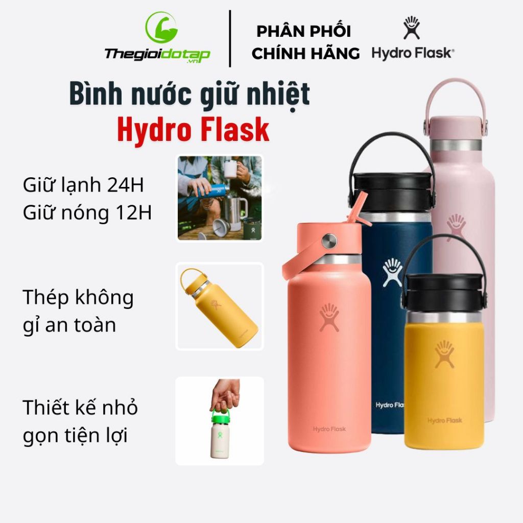 Bình giữ nhiệt Hydro Flask thế giới đồ tập Bình nước giữ lạnh