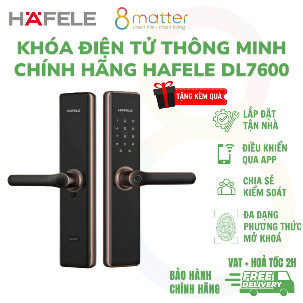 Khoá Điện Tử Thông Minh Chính Hãng HAFELE DL7600 - Hỗ Trợ Lắp Đặt - Kèm Quà Tặng