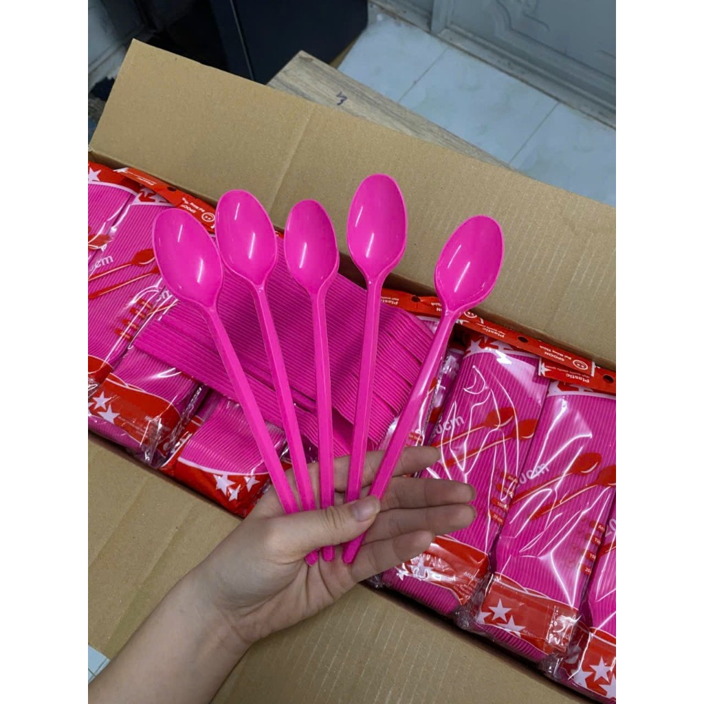 (sỉ muỗng nhựa giá rẻ tận xưởng)SĨ THÙNG 50 BỊCH ( 2500 CÁI)  MUỖNG CÁN DÀI 20CM