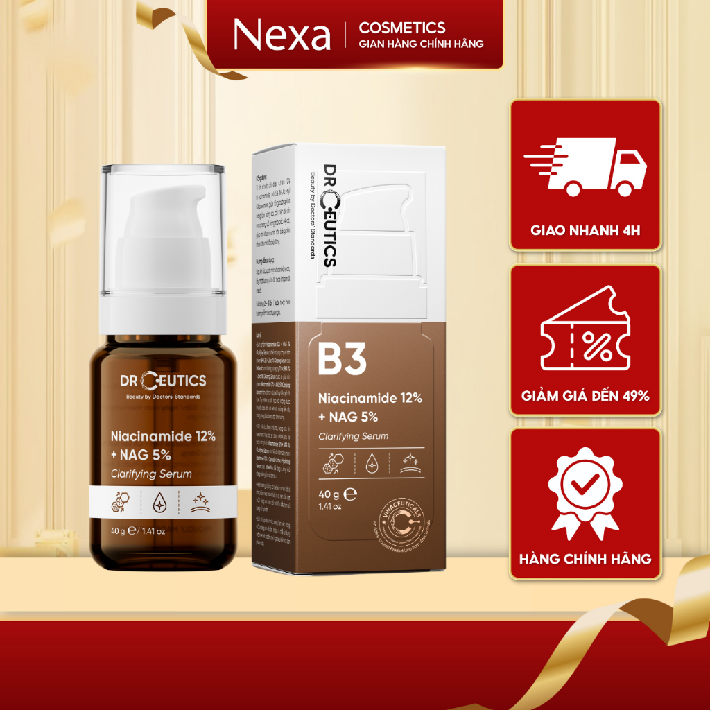 Serum Drceutics Niacinamide 12% + Nag 5% Clarifying Serum cải thiện da sáng, da đều màu