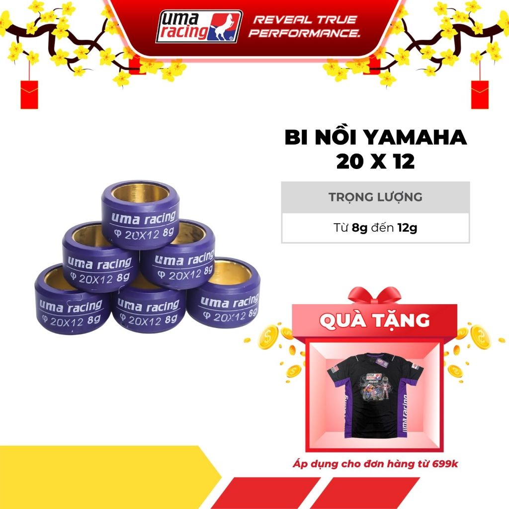 Bi nồi UMA RACING cho Yamaha - giúp xe tăng tốc nhanh, mượt mà khi tăng ga