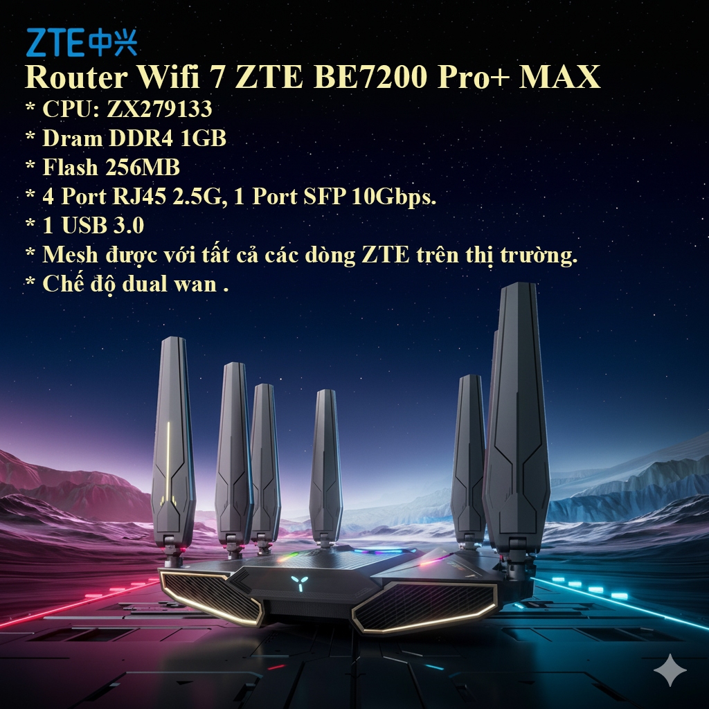 [BH 6 tháng] [ New Seal] Bộ phát Wifi 7 ZTE BE3600 Pro , BE5100 , BE5100 Pro+ , BE6800 Pro+,  BE7200