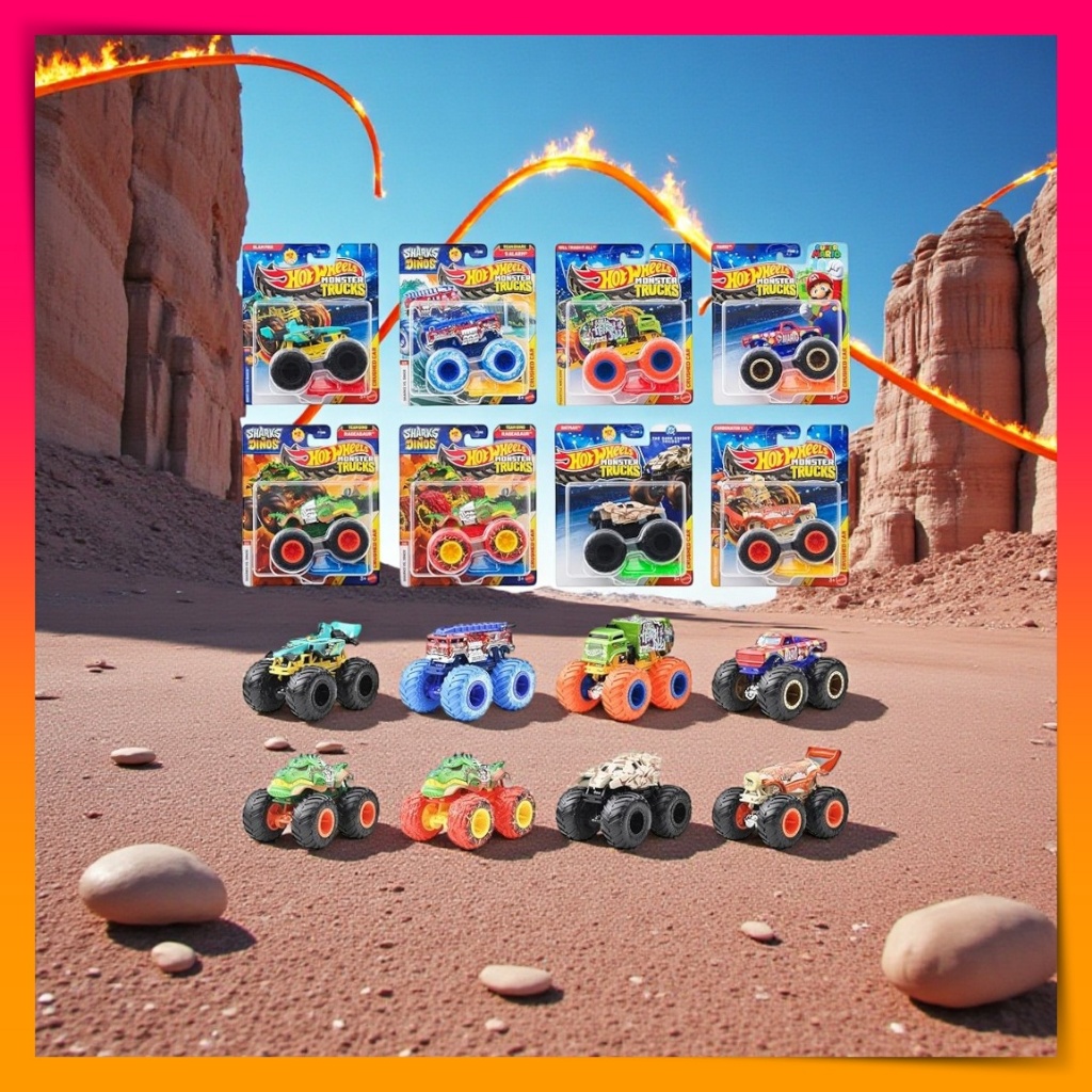 Hot Wheels Monster Truck 1:64 Assortment 8-Pack Diecast Mini Cars Toy for Kids 3+ Box Set