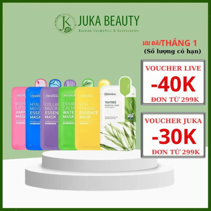 (GỬI ĐƠN TỪ 5 MASK) (1 miếng) Mặt Nạ giấy Mediheal Essential Mask/ Ampoule Mask Ex/ Essence Mask