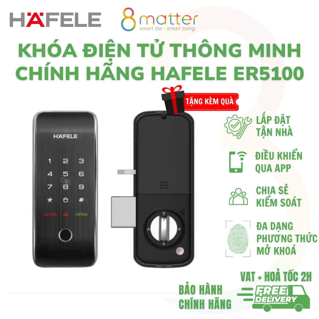 Khoá Điện Tử Thông Minh Chính Hãng Hafele ER5100 - Miễn Phí Lắp Đặt - Kèm Quà Tặng
