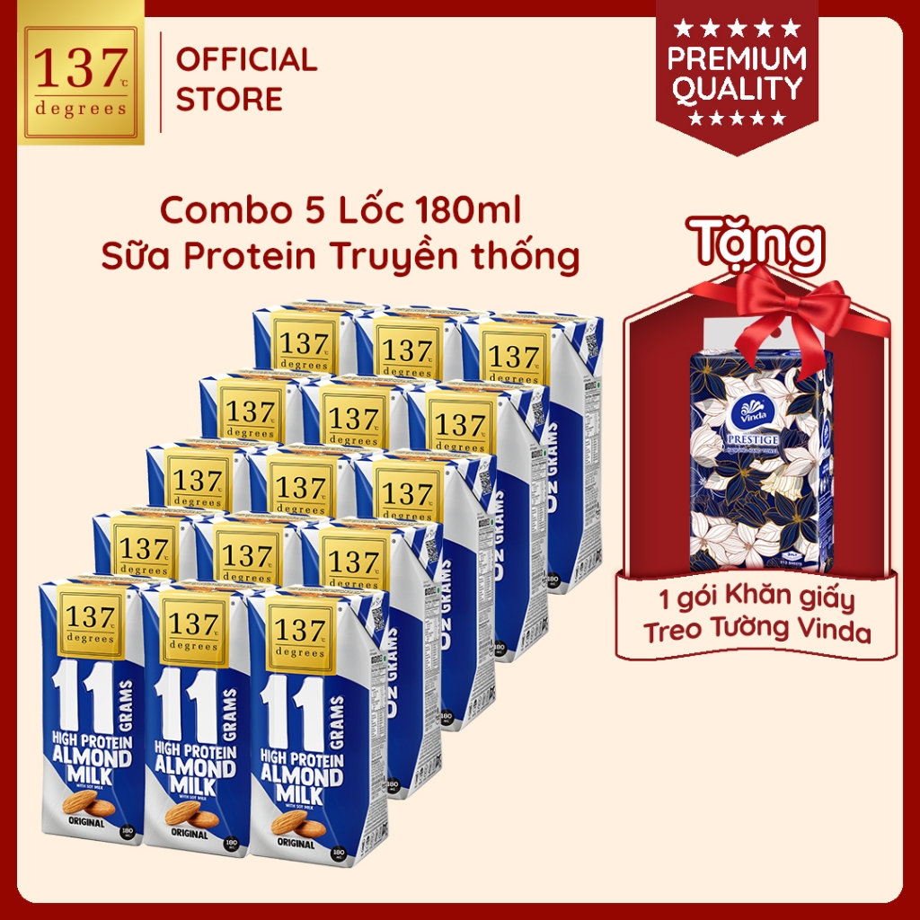 ✨[DEAL CỰC HỜI]✨Mua 5 Lốc Protein TT Tặng 1 Gói Treo Tường - Sữa Hạt 137 Degrees 180ML, Healthy, NK Thái Lan