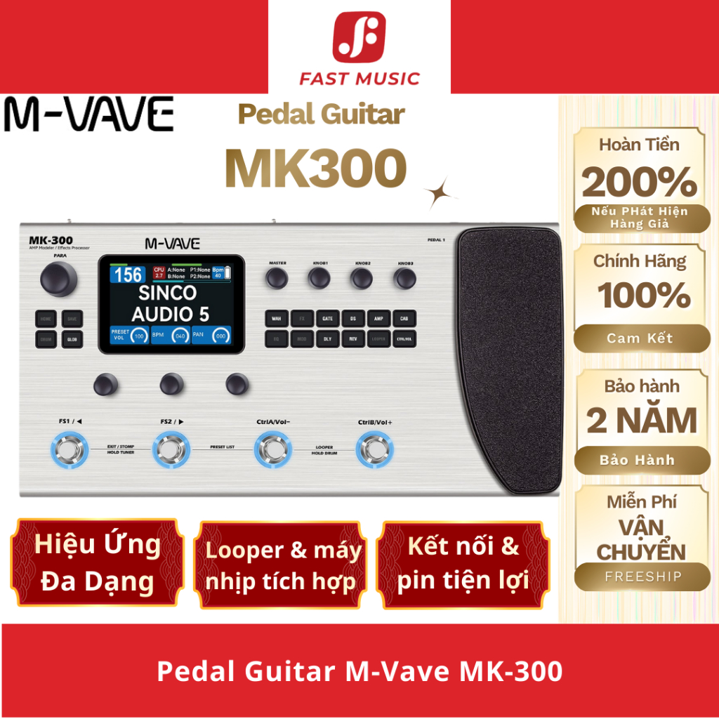 Pedal Guitar M-Vave MK300 Chính Hãng Tặng Kèm Tiếng Đi Show