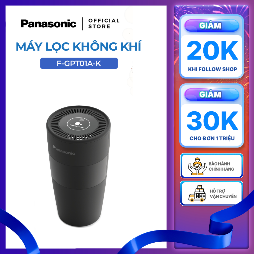 Máy lọc không khí và khử mùi Panasonic model F-GPT01A (sản phẩm phù hợp dùng trong xe hơi)