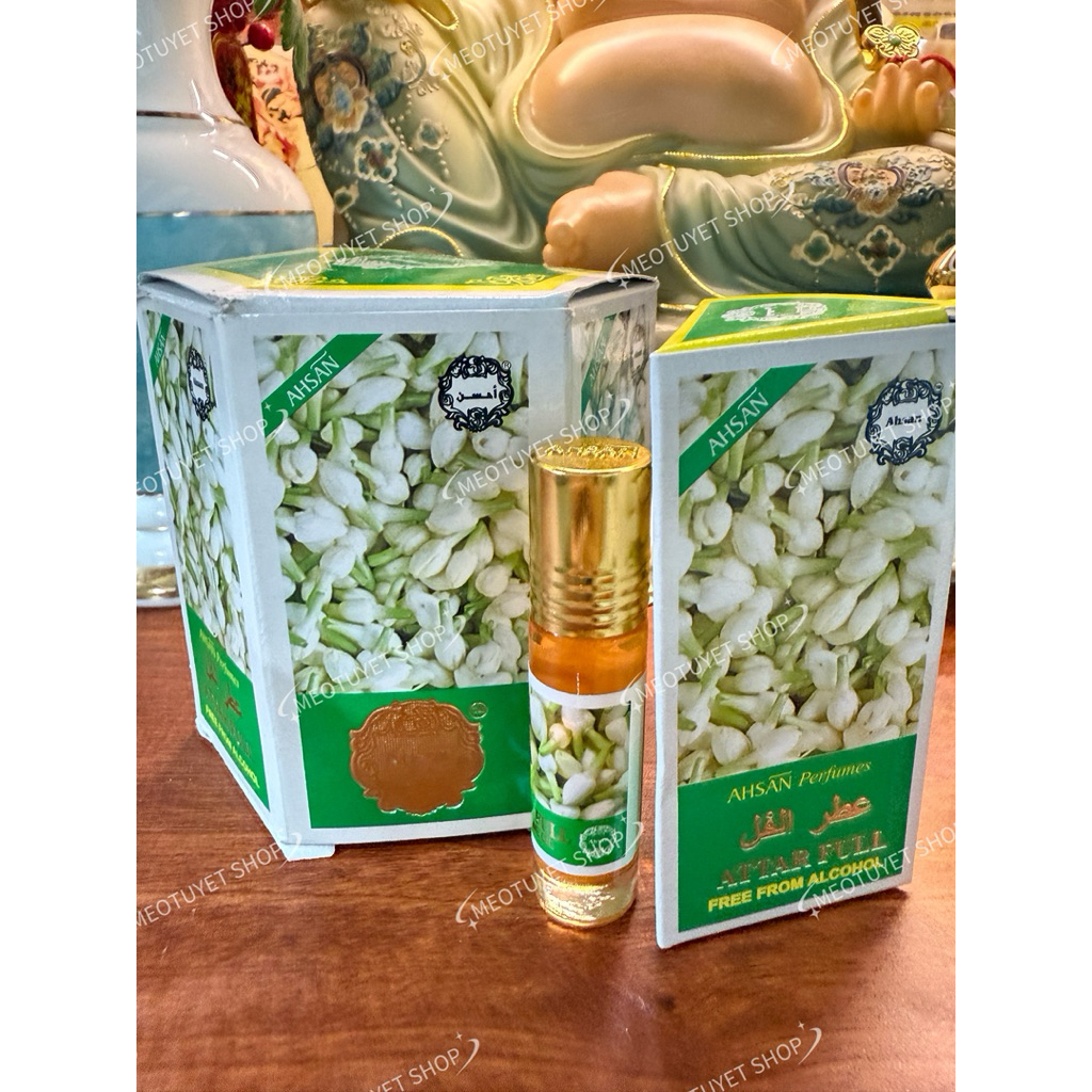 Ahsan Tinh Dầu Hoa Lài 8ml - Tự Nhiên Không Cồn - Hương Dễ Chịu Bám Mùi Lâu - Sản Phẩm Nổi Tiếng Ấn 