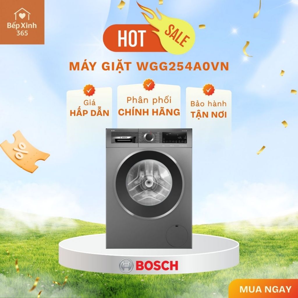 Máy giặt Bosch Serie 6 WGG254A0VN I-Dos 10kg 1400rpm - Tiết Kiệm Nước