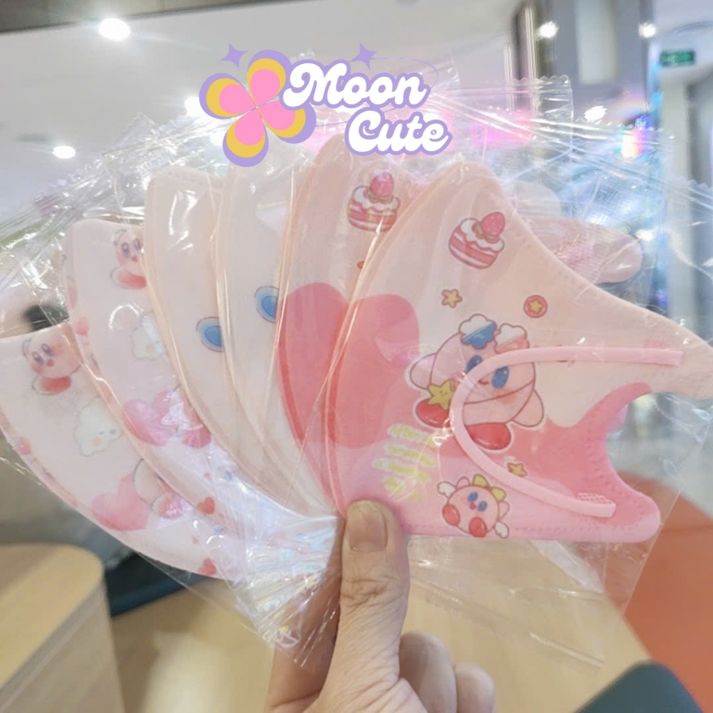 Set 10 cái khẩu trang 3D cho trẻ em chống bụi mịn, hình ảnh hoạt hình sinh động, bảo vệ sức khỏe cho