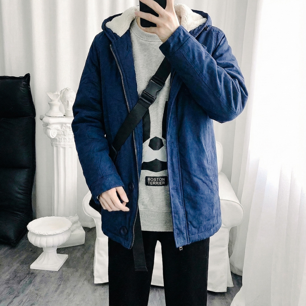 |🔥Flash Sale🔥 | Áo Khoác Lót Lông Ấm, Áo Khoác Parka, Fom Fit Người, Dáng Unisex Nam Nữ, Quảng Châu 
