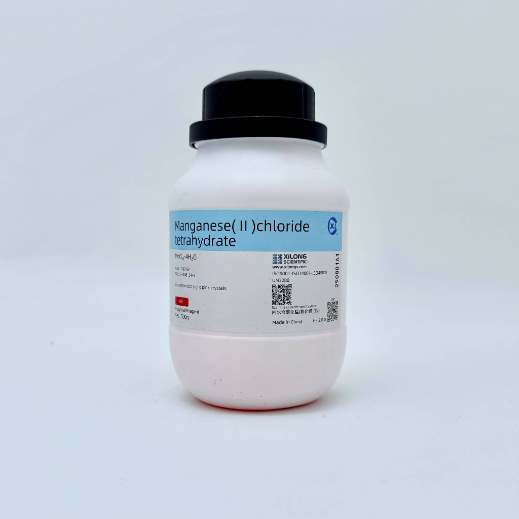 Hóa chất Manganese (II) Chloride tetrahydrate (MnCl2.4H2O, AR, 500G, Xilong, Cas 13446-34-9)