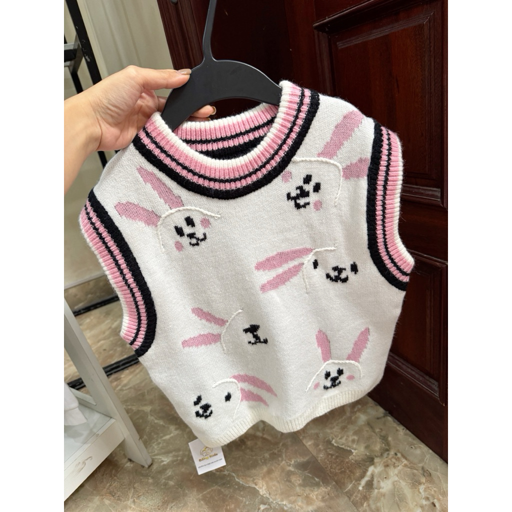 Áo Gile Len Nữ Thỏ Tai Dài ZA(cắt tag, không tag size)