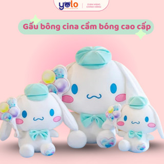 Gấu bông cinamoroll cầm bóng. thú bông cinamoroll siêu dễ thương size to