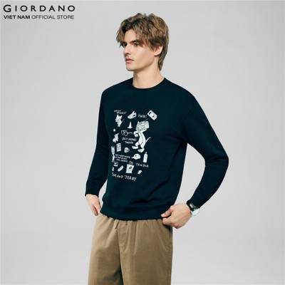 [GIORDANO x Tom&Jerry] Áo Thun Nam Dài Tay Pullover 01096611-09