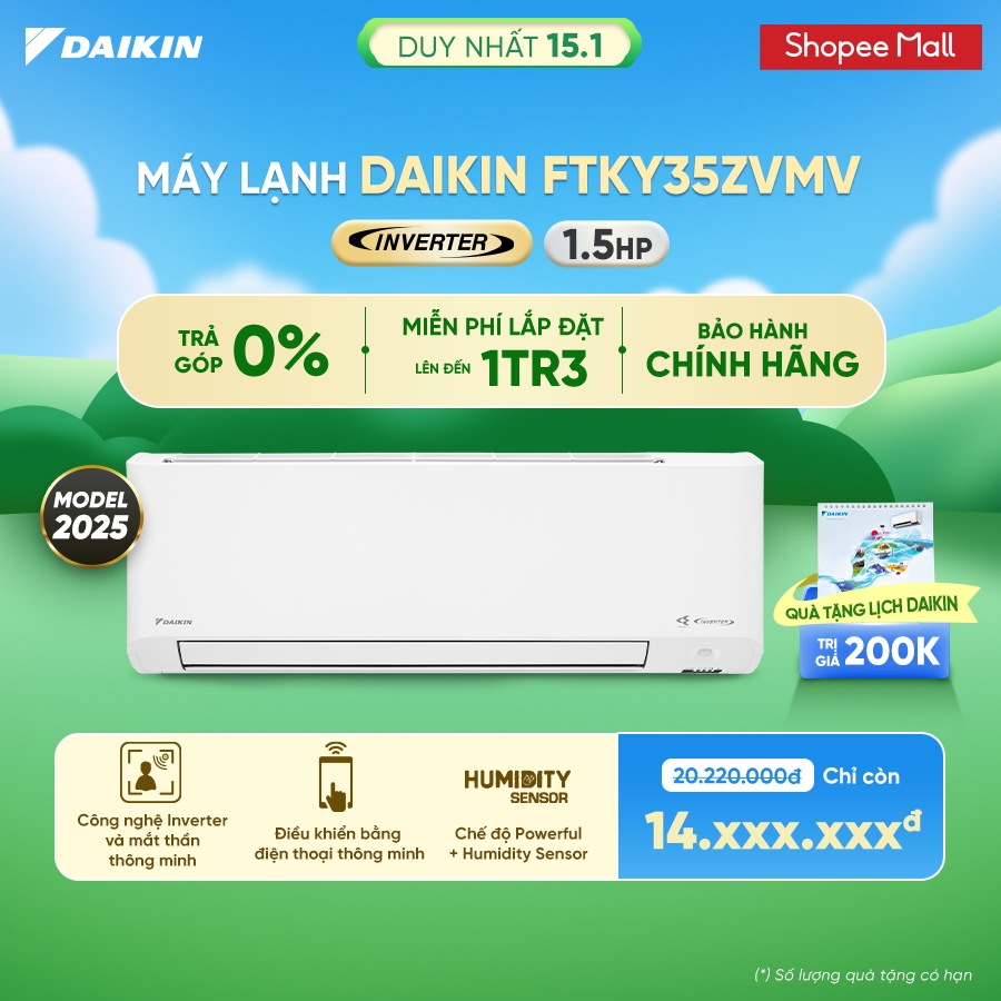 Daikin FTKY35ZVMV - Máy Lạnh Inverter 1.5HP Tiết Kiệm Điện