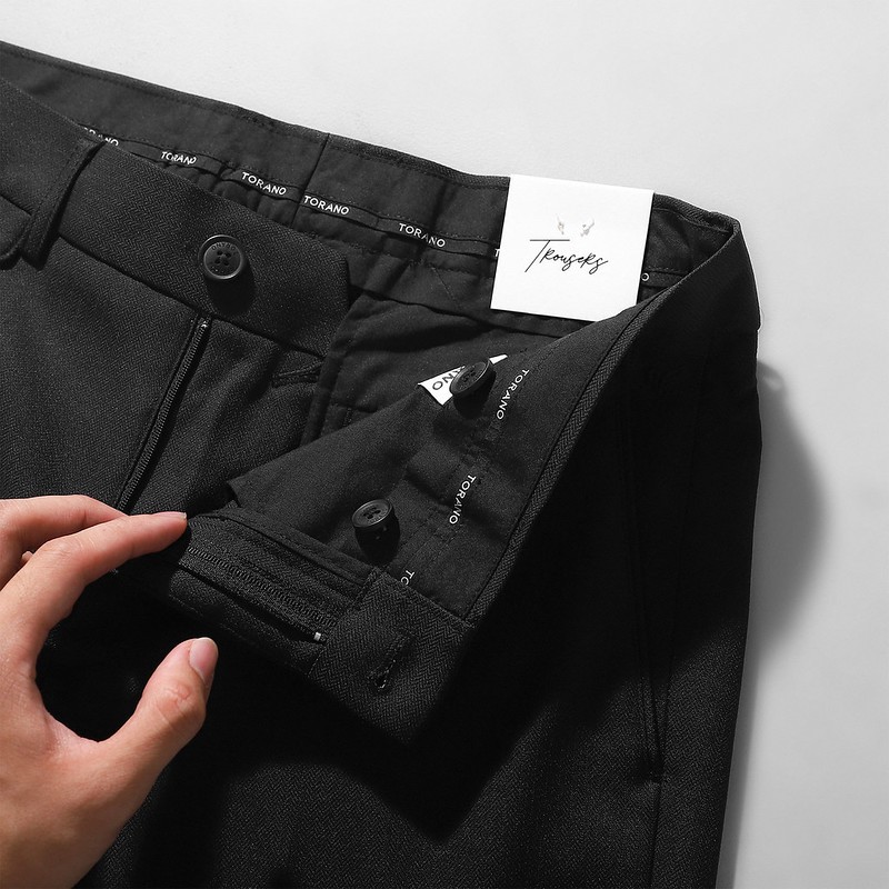 Quần âu PREMIUM TROUSERS TORANO slimfit trơn cạp trơn thêu logo háng khuẩn và chống bám bẩn GABT501 | BigBuy360 - bigbuy360.vn