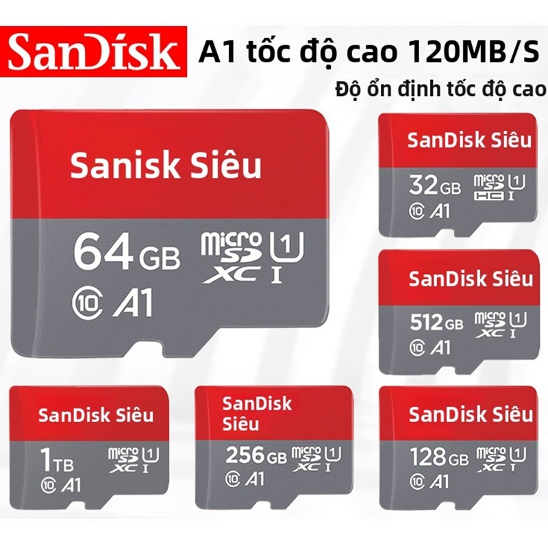 Thẻ nhớ Micro SD Sandisk - BẢO HÀNH 5 NĂM - Dùng cho Điện Thoại, Loa Nhạc, Laptop, Máy Tính