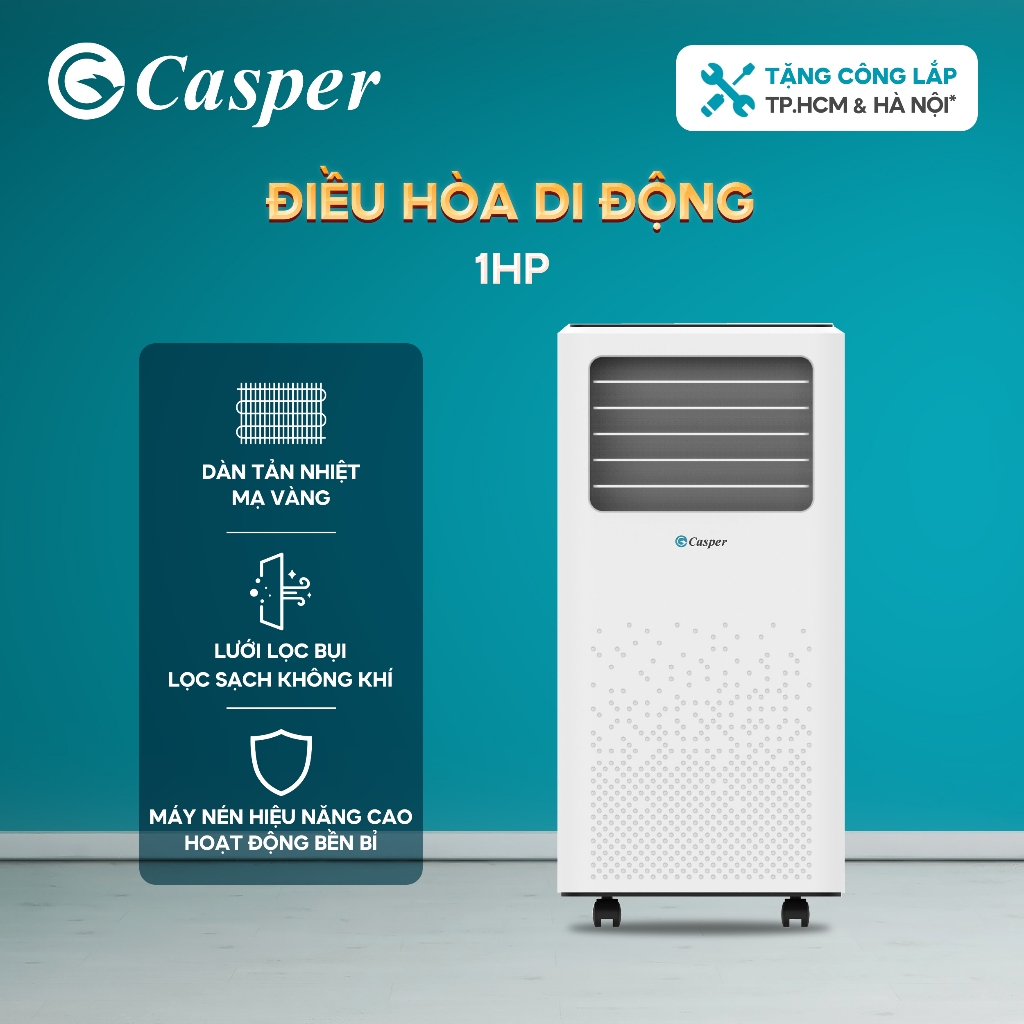 [Shopee - Lắp đặt 0Đ HN HCM] [MẪU 2022] Máy lạnh/ Điều hoà di động Casper 1 chiều 1HP PC-09TL33 - Chính hãng - Bảo hành