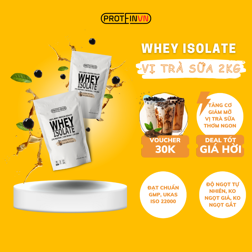 Whey Protein Isolate PROTEINVN - Vị Trà Sữa 2KG