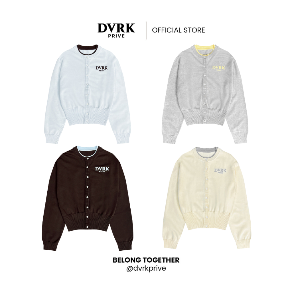 Áo Cardigan Nữ Khoác Ngoài DVRK Privé Vải Knit Cao Cấp AIRA Form Crop Thiết Kế Layer Tinh Tế