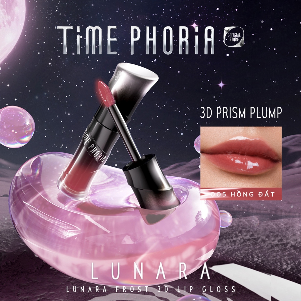 【new】Son bóng nhẹ môi căng mọng TIME PHORIA giữ ẩm tốt bóng mướt lên màu chuẩn tự nhiên