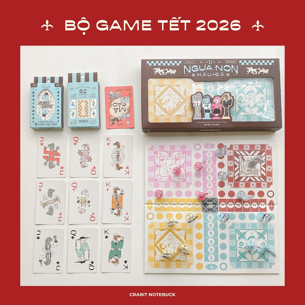 Bộ trò chơi trí tuệ giải trí Crabit combo board Game đồ chơi dành cho nhóm bạn và gia đình Game Tết Bính Ngọ 2026