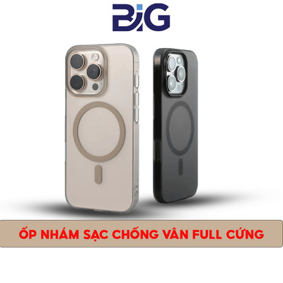 Ốp Siêu Mỏng Nhám Chính Hãng BIG Sạc Không Dây Từ Tính Chống Bám Vân Tay Dành Cho IP 11 -> 16 ProMax